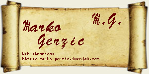 Marko Gerzić vizit kartica